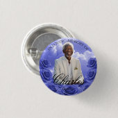 Schaltfläche Blue Sky Memorial Button Blue Rose Me (Vorne & Hinten)