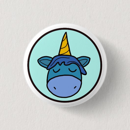 Schaltfläche Blue Unicorn Button (Vorderseite)