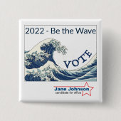 Schaltfläche "Blue Wave" für die Kampagne 2024 Button (Vorderseite)
