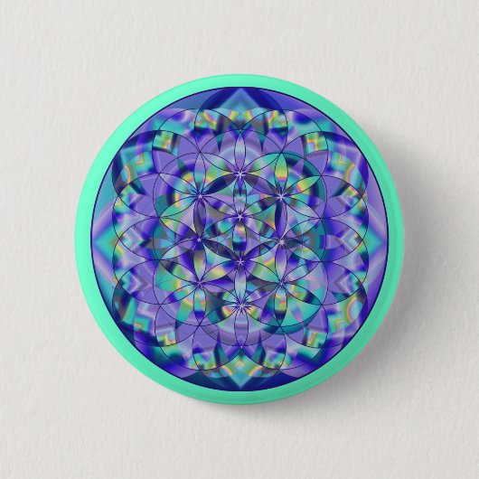 Schaltfläche Blume Blue~Buttons Button (Vorderseite)