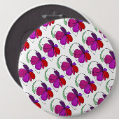 Schaltfläche "Blume Dance Tiled Pattern" Abstrakte Button (Vorne & Hinten)