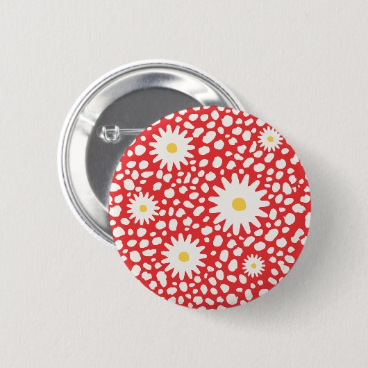 Schaltfläche "Blumenrotes Muster" Button (Vorne & Hinten)