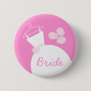 Schaltfläche "Braut" für Wedding Gown Pink Button