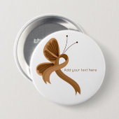 Schaltfläche "Brown Awareness Ribbon Butterfly" Button (Vorne & Hinten)