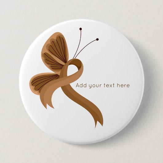 Schaltfläche "Brown Awareness Ribbon Butterfly" Button (Vorderseite)