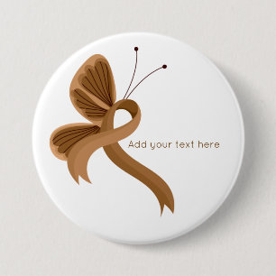 Schaltfläche "Brown Awareness Ribbon Butterfly" Button
