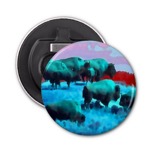 Schaltfläche "Buffaloes" Flaschenöffner (Vorderseite)