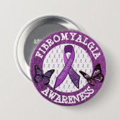 Schaltfläche "Butterfly Fibromyalgie-Warnmeldung" Button (Vorne & Hinten)