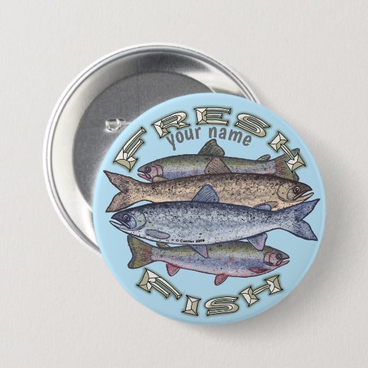 Schaltfläche Button Frisch Fisch (Vorne & Hinten)