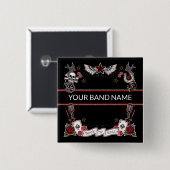 Schaltfläche "Button-Rockabilly Rock Roll" für ben Button (Vorne & Hinten)