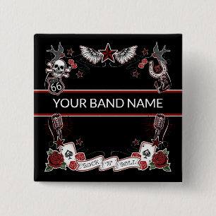 Schaltfläche "Button-Rockabilly Rock Roll" für ben Button