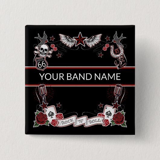 Schaltfläche "Button-Rockabilly Rock Roll" für ben Button (Vorderseite)