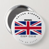 Schaltfläche "Calm & English Flag" behalten Button (Vorne & Hinten)