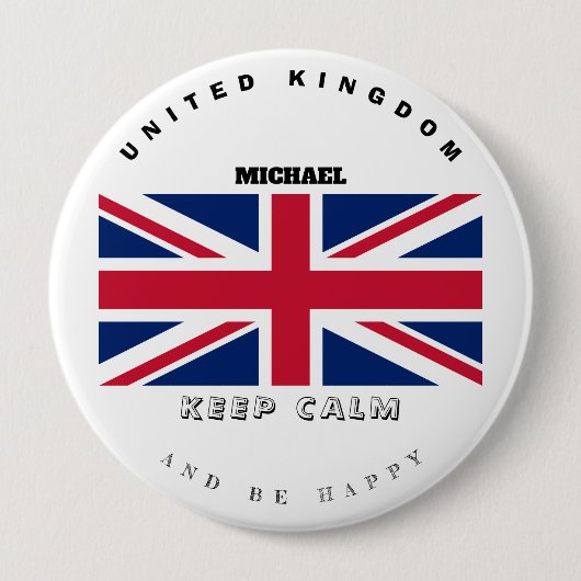 Schaltfläche "Calm & English Flag" behalten Button (Vorderseite)