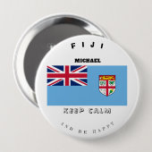Schaltfläche "Calm & Fidschi-Flagge" behalten Button (Vorne & Hinten)