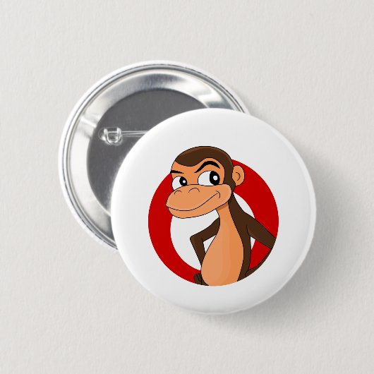 Schaltfläche Cartoon Chimp Button (Vorne & Hinten)