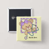 Schaltfläche "Cartoon-Nurse-Bär" hinzufügen Button (Vorne & Hinten)