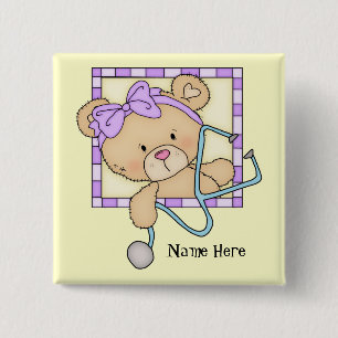 Schaltfläche "Cartoon-Nurse-Bär" hinzufügen Button