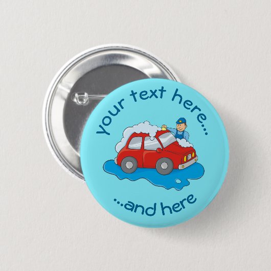 Schaltfläche Carwash Man Pinback Button (Vorne & Hinten)