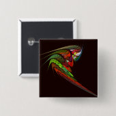 Schaltfläche "Chameleon Abstrakte Kunst" (Quadrat) Button (Vorne & Hinten)