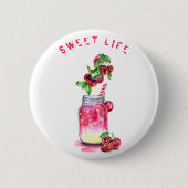Schaltfläche "Cherry Juice Cool Drink Party Frucht Button (Vorderseite)