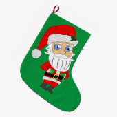 Schaltfläche "Chibi santa clour" Großer Weihnachtsstrumpf (Vorderansicht (hängend))