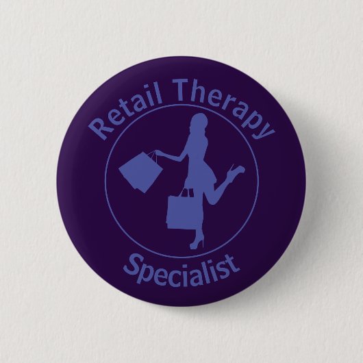 Schaltfläche "Chic Fun Blue" und "Retail Therapist Button (Vorderseite)