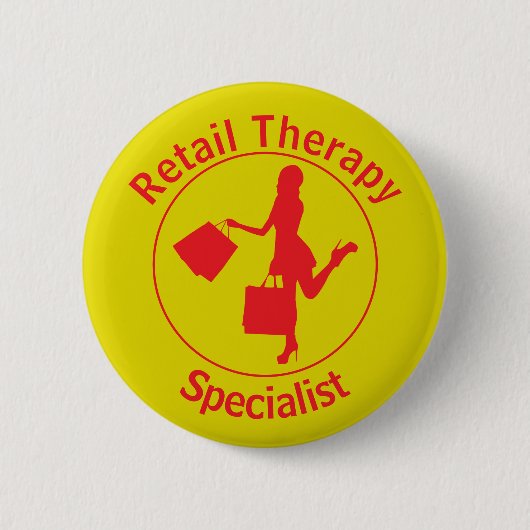 Schaltfläche "Chic Fun Red" Retail Therapist Button (Vorderseite)