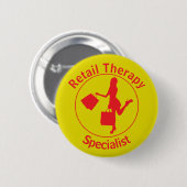 Schaltfläche "Chic Fun Red" Retail Therapist Button (Vorne & Hinten)