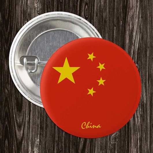 Schaltfläche China, patriotische chinesische Flagg Button