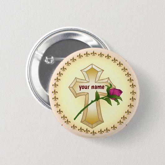 Schaltfläche "christliche Rose-Button" Button (Vorne & Hinten)