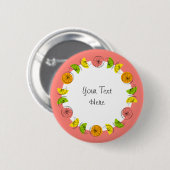 Schaltfläche "Citrus Circle Pink Text" rund Button (Vorne & Hinten)