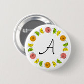 Schaltfläche "Citrus Multi Circle Monogram" rund Button (Vorne & Hinten)