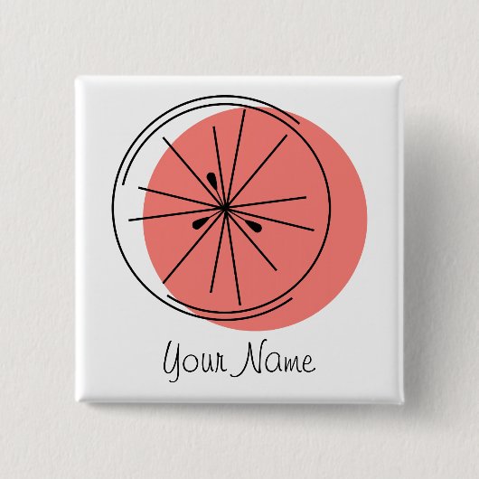Schaltfläche "Citrus Pink Name" Button (Vorderseite)