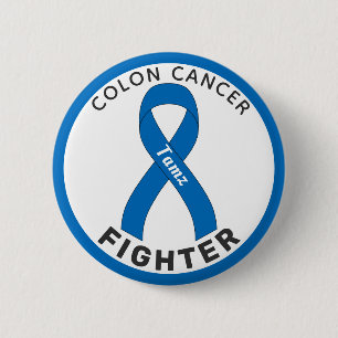 Schaltfläche "Colon Cancer Fighter Ribbon White" Button