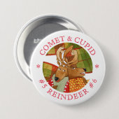 Schaltfläche COMET CUPID REINDEER Round-Button Button (Vorne & Hinten)