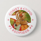 Schaltfläche COMET CUPID REINDEER Round-Button Button (Vorderseite)