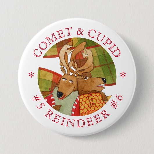 Schaltfläche COMET CUPID REINDEER Round-Button Button (Vorderseite)