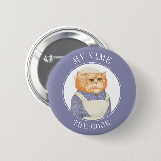 Schaltfläche "COOK CAT Name Tag Abzeichen Button" Button (Vorne & Hinten)