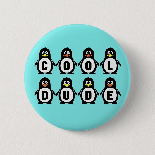 Schaltfläche "Cooler Typ" Button-on-Pinguine Button (Vorderseite)