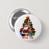 Schaltfläche "cooler Weihnachtsmann und Rentier" Button (Vorne & Hinten)