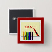 Schaltfläche Crayons Niedlich Color my Name Button (Vorne & Hinten)