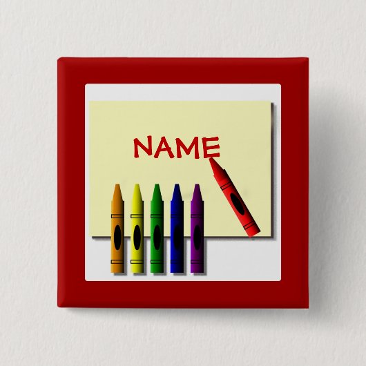 Schaltfläche Crayons Niedlich Color my Name Button (Vorderseite)