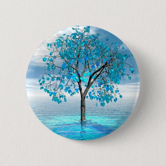 Schaltfläche Crystal Blue Tree Button (Vorderseite)