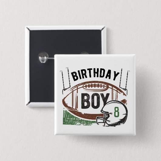 Schaltfläche "Custom Age Football Birthday" Button (Vorne & Hinten)