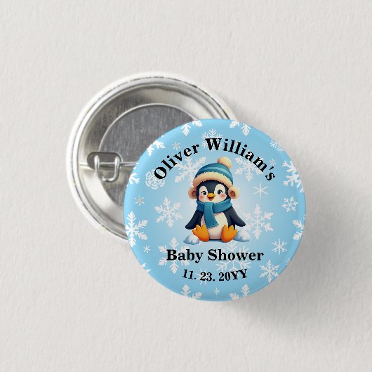 Schaltfläche "Custom Baby Penguin Baby Shooting" Button (Vorne & Hinten)