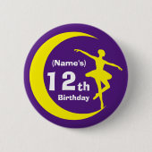 Schaltfläche - Custom Ballerina 12. Geburtstag (Na Button (Vorderseite)