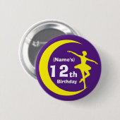 Schaltfläche - Custom Ballerina 12. Geburtstag (Na Button (Vorne & Hinten)