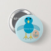 Schaltfläche "Custom Blue Birthday Boy Chick" Button (Vorne & Hinten)