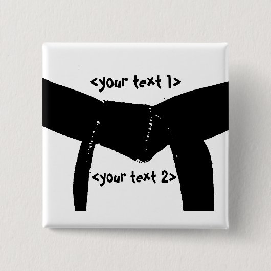 Schaltfläche "Custom Martial Arts Basic Black Belt Button (Vorderseite)